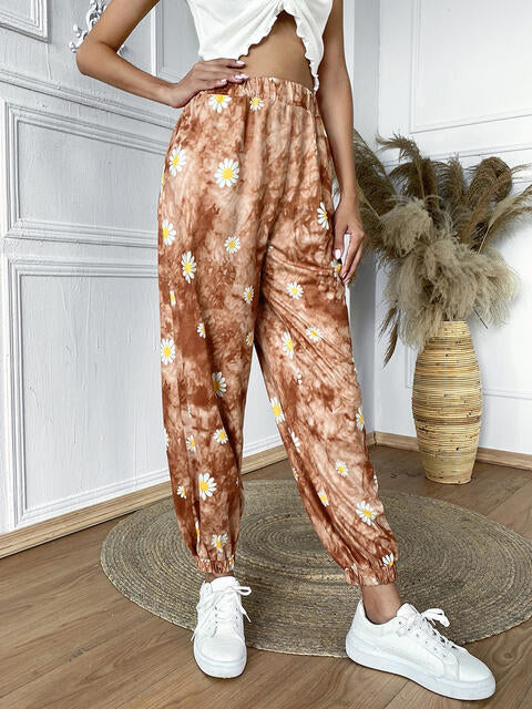 Load image into Gallery viewer, Floral Print  High Waist Jogger Pants
