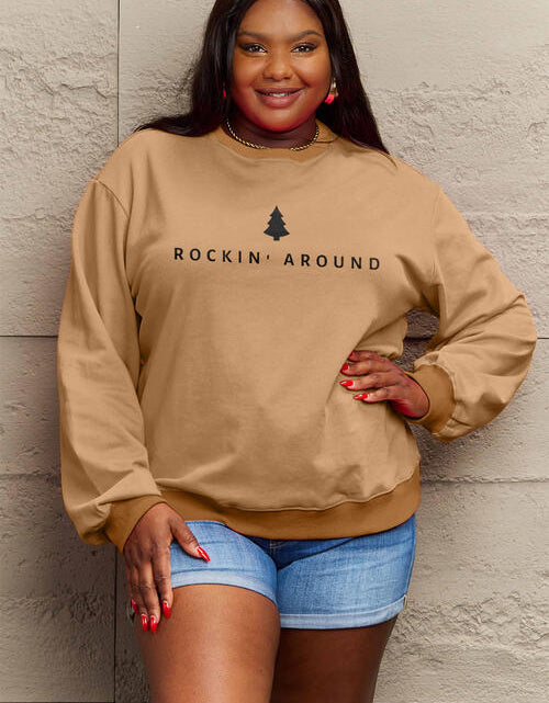 Load image into Gallery viewer, Simply Love Full Size ROCKIN AROUND  Long Sleeve Sweatshirt
