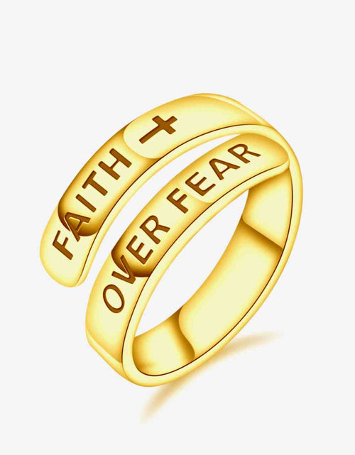 Load image into Gallery viewer, 925 Sterling Silver FAITH OVER FEAR Bypass Ring
