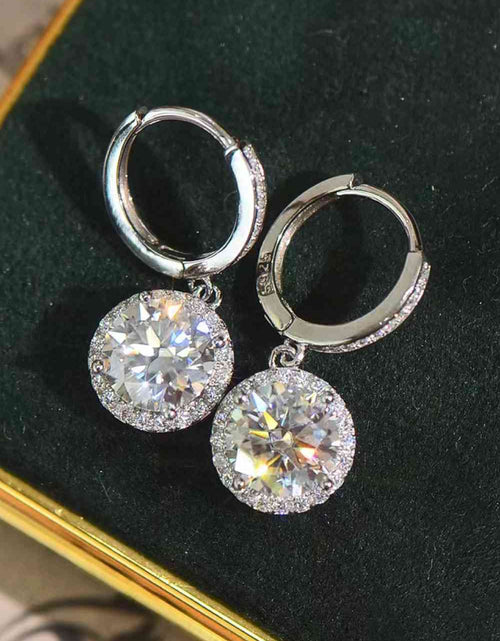 Load image into Gallery viewer, 2 Carat Moissanite Round Drop Earrings
