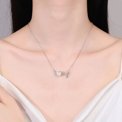 Load image into Gallery viewer, Natural Pearl Moissanite 925 Sterling Silver Necklace
