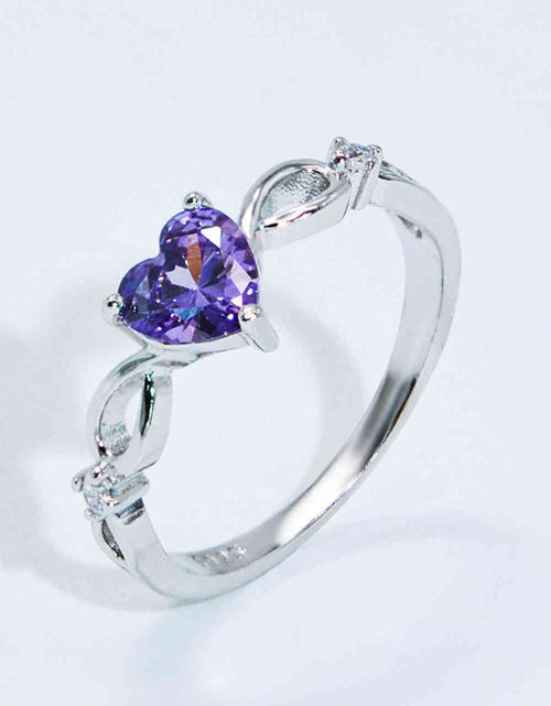 Load image into Gallery viewer, Crystal Heart 925 Sterling Silver Ring
