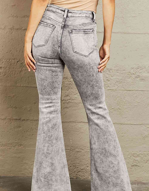 Load image into Gallery viewer, BAYEAS High Waisted Acid Wash Flare Jeans
