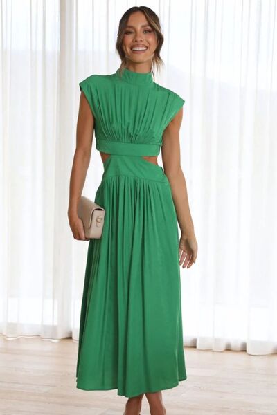 Load image into Gallery viewer, Cutout Mock Neck Sleeveless Dress
