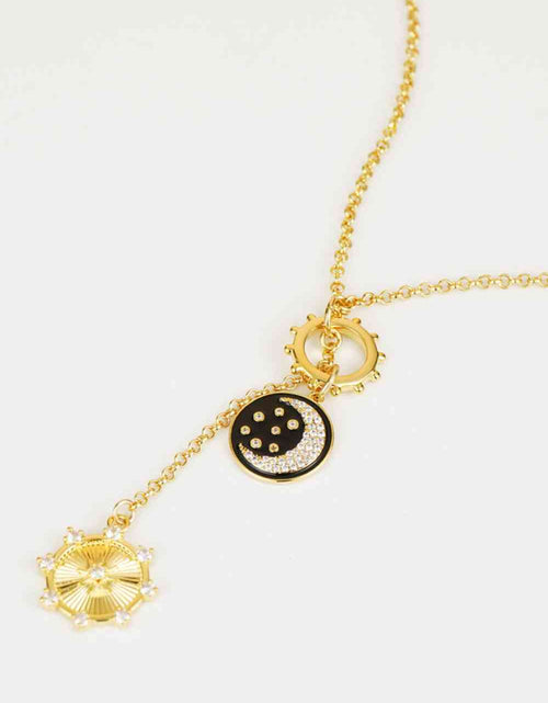 Load image into Gallery viewer, Zircon Sun and Moon Pendant Necklace
