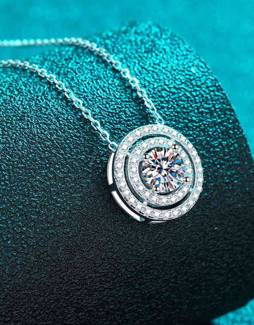 Load image into Gallery viewer, Moissanite Round Pendant Rhodium-Plated Necklace
