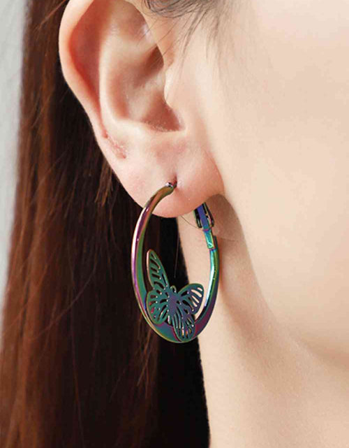 Load image into Gallery viewer, 5-Pair Wholesale Multicolored Butterfly Huggie Earrings
