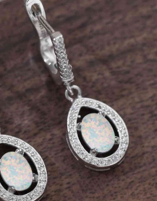 Load image into Gallery viewer, Opal Pear Shaped Drop Earrings
