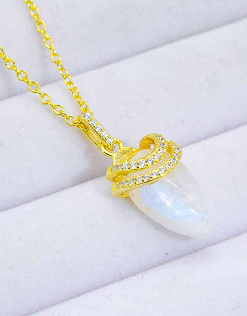 Load image into Gallery viewer, 18K Gold-Plated Moonstone Pendant Necklace
