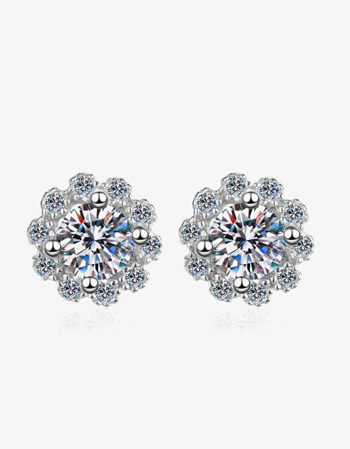 Load image into Gallery viewer, Moissanite Floral-Shaped Stud Earrings
