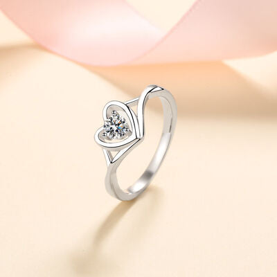 Load image into Gallery viewer, Moissanite Heart 925 Sterling Silver Ring
