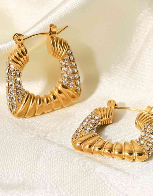 Load image into Gallery viewer, 18K Gold Plated Inlaid Cubic Zirconia Earrings
