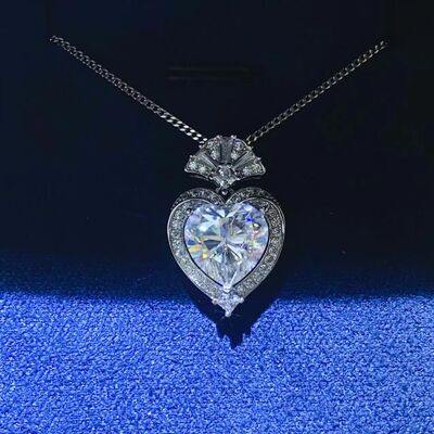 Load image into Gallery viewer, 3 Carat Moissanite 925 Sterling Silver Heart Pendant Necklace
