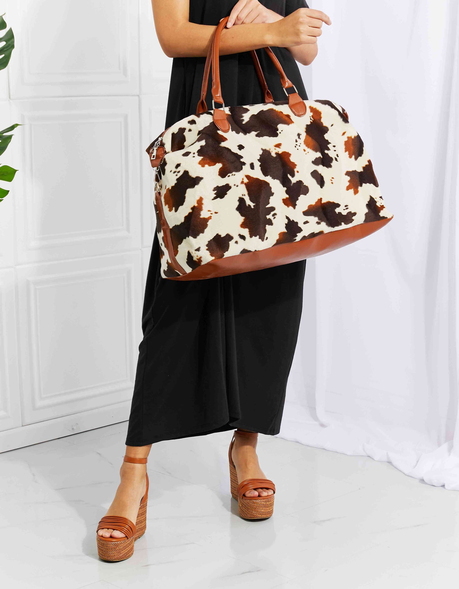 Animal Print Plush Weekender Bag