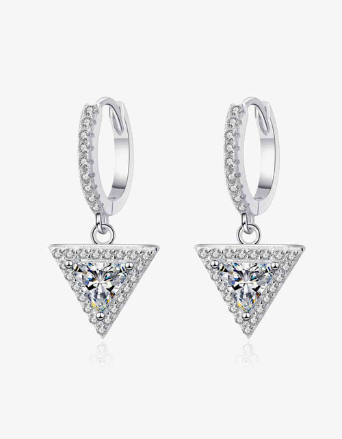 Load image into Gallery viewer, Moissanite Triangle Drop Earrings
