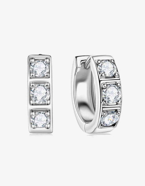 Load image into Gallery viewer, Inlaid Moissanite Huggie Earrings
