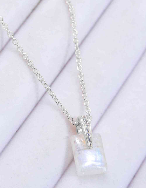 Load image into Gallery viewer, 925 Sterling Silver Natural Moonstone Pendant Necklace
