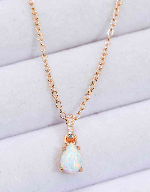 Load image into Gallery viewer, Opal Pendant 925 Sterling Silver Chain-Link Necklace
