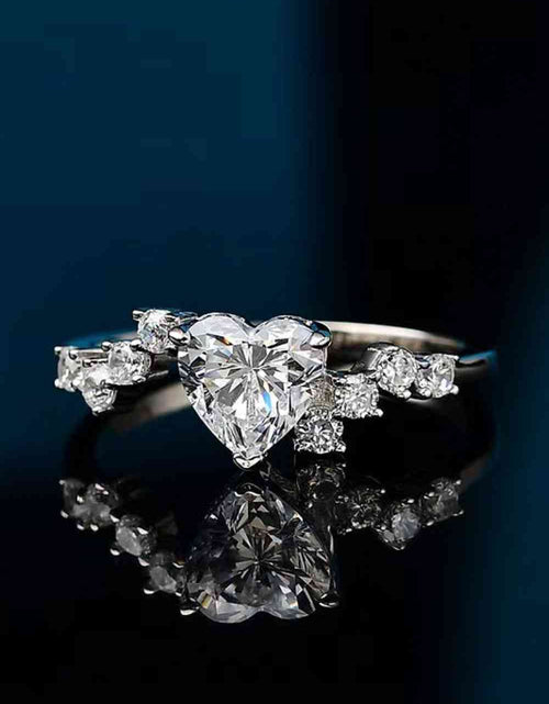 Load image into Gallery viewer, 1 Carat Moissanite Heart 925 Sterling Silver Ring
