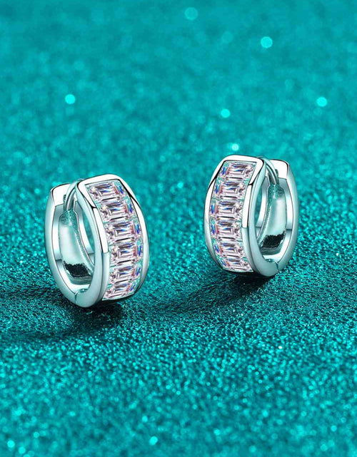 Load image into Gallery viewer, 1.8 Carat Moissanite 925 Sterling Silver Huggie Earrings
