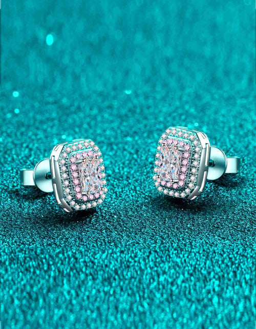 Load image into Gallery viewer, 1 Carat Moissanite and Zircon Contrast Geometric Stud Earrings
