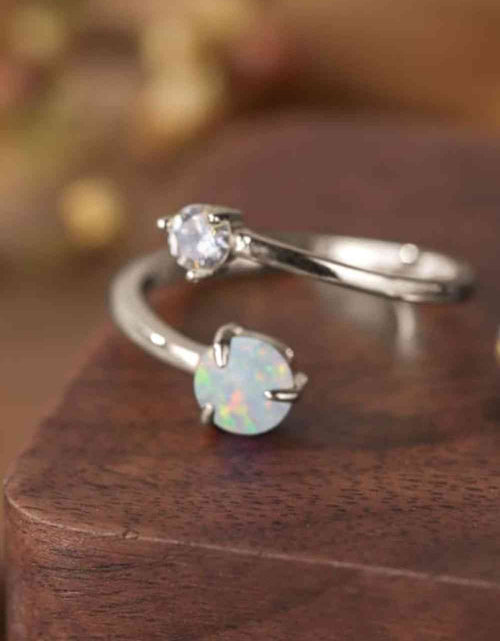 Load image into Gallery viewer, Opal 925 Sterling Silver Bypass Ring
