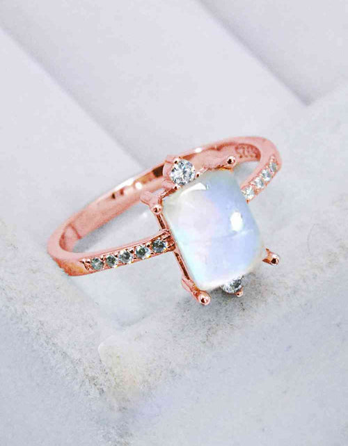 Load image into Gallery viewer, 925 Sterling Silver Square Moonstone Ring
