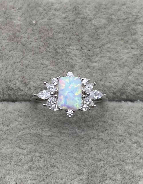 Load image into Gallery viewer, 925 Sterling Silver Zircon and Opal Ring
