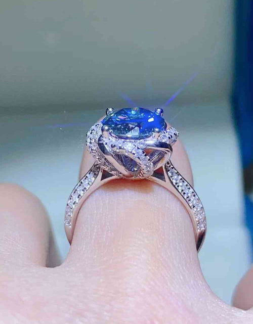 Load image into Gallery viewer, 2 Carat Cobalt Blue Moissanite 925 Sterling Silver Ring
