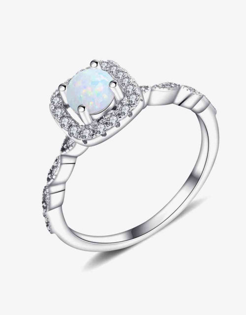 Load image into Gallery viewer, 925 Sterling Silver Inlaid Opal Ring
