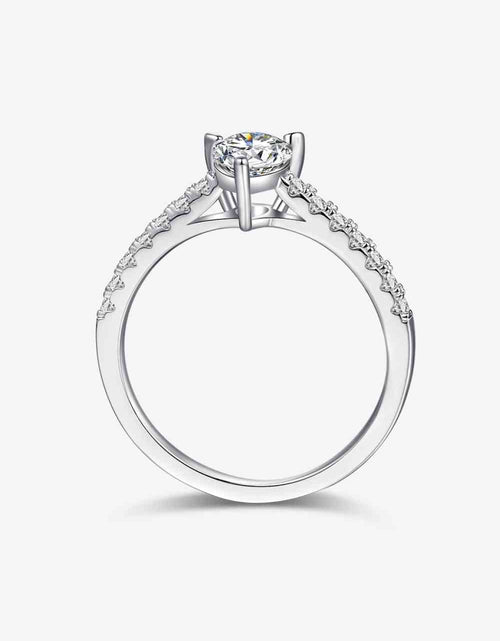 Load image into Gallery viewer, 1 Carat Moissanite 925 Sterling Silver Side Stone Ring
