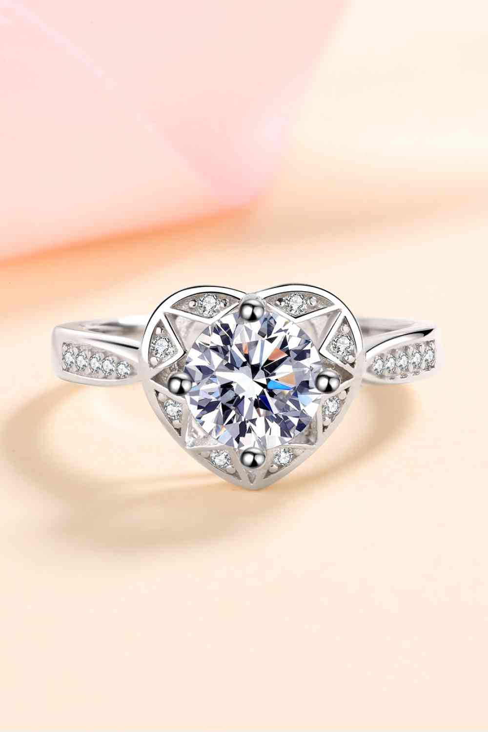 Moissanite Heart Ring