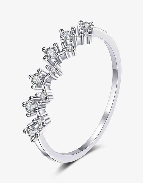 Load image into Gallery viewer, Moissanite Rhodium-Plated Half-Eternity Ring
