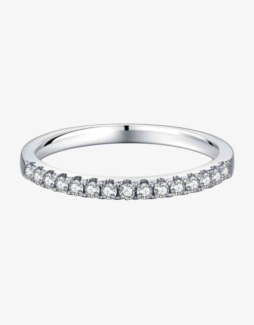 Load image into Gallery viewer, Moissanite Platinum-Plated Half-Eternity Ring
