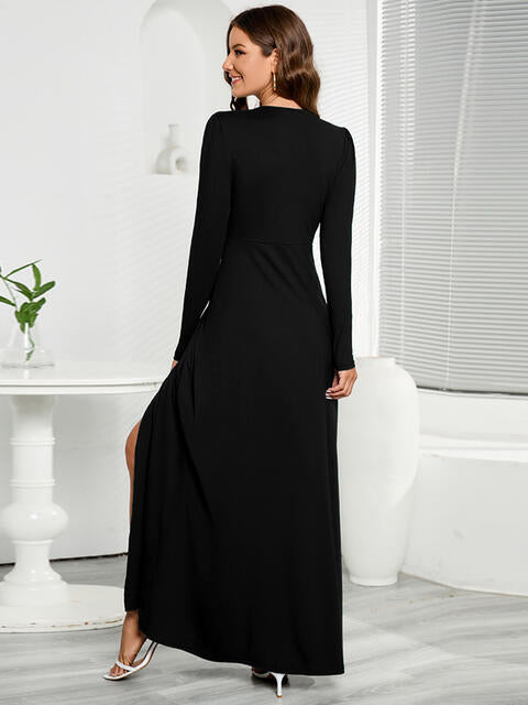 Load image into Gallery viewer, V-Neck Long Sleeve Split Dress
