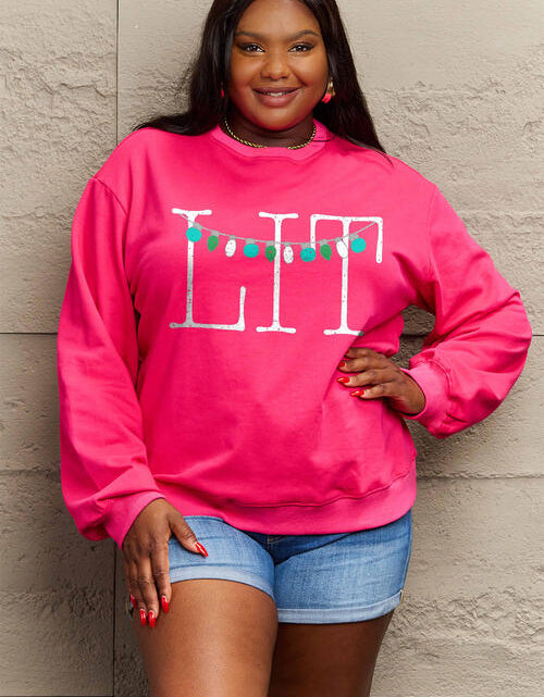 Load image into Gallery viewer, Simply Love Full Size LIT Long Sleeve Sweatshirt
