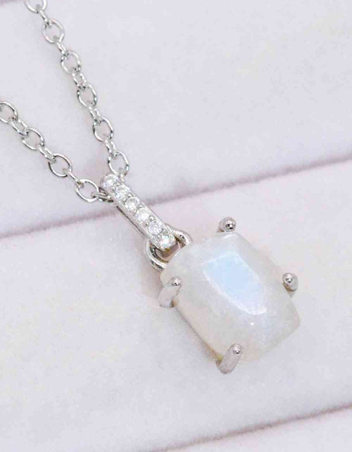 Load image into Gallery viewer, Natural Moonstone 4-Prong Pendant Necklace
