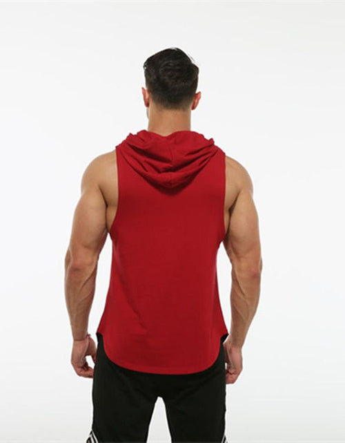 Load image into Gallery viewer, Hooded Sleeveless Vest Men&#39;s Fitness
