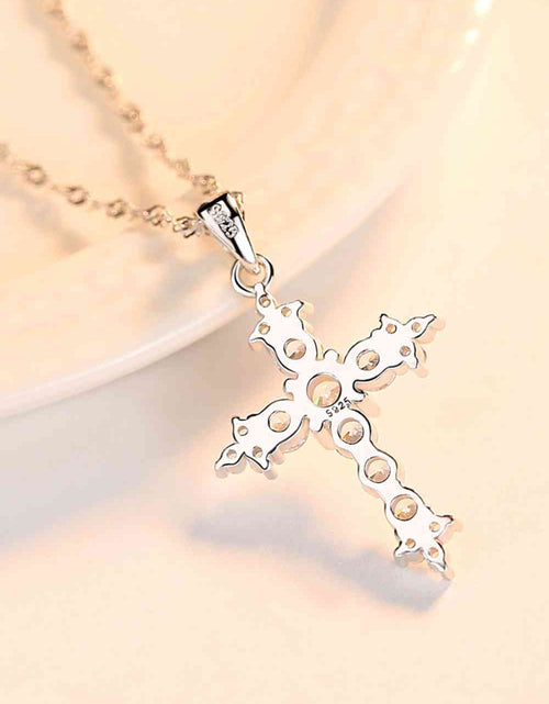 Load image into Gallery viewer, Zircon Cross Pendant 925 Sterling Silver Necklace
