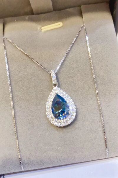 Load image into Gallery viewer, 2 Carat Moissanite Teardrop Pendant Necklace
