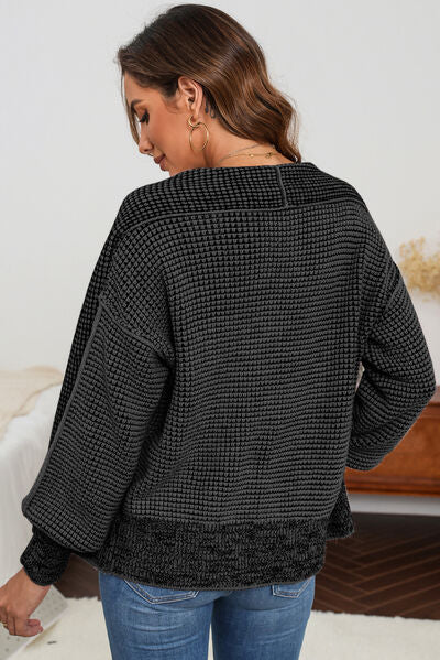 Load image into Gallery viewer, Waffle-knit Pocketed Open Front Cardigan
