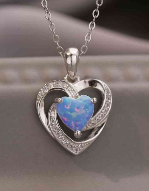 Load image into Gallery viewer, Opal Heart Pendant Necklace
