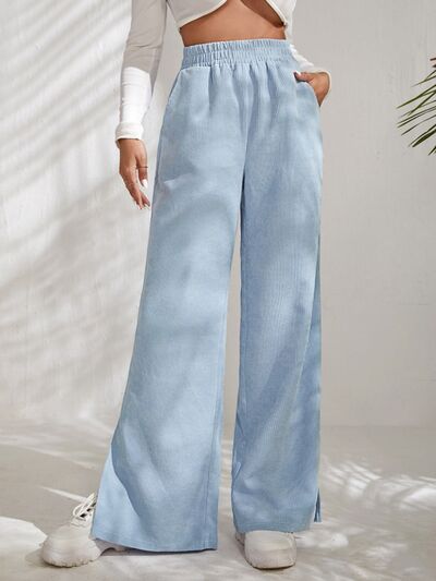 Load image into Gallery viewer, Slit Pocketed High Waist Wide Leg Pants
