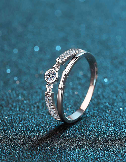 Load image into Gallery viewer, Moissanite Cutout Rhodium-Plated Ring
