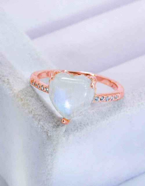 Load image into Gallery viewer, Heart-Shaped Natural Moonstone Ring
