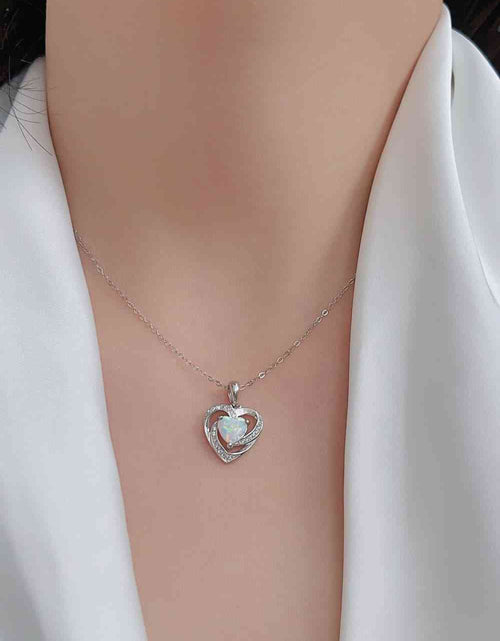 Load image into Gallery viewer, Opal Heart Pendant Necklace
