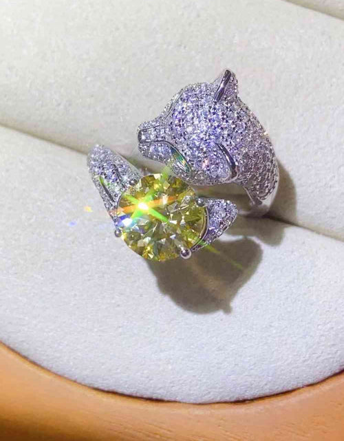 Load image into Gallery viewer, 2 Carat Yellow Moissanite Animal Bypass Ring
