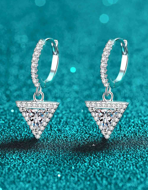 Load image into Gallery viewer, Moissanite Triangle Drop Earrings
