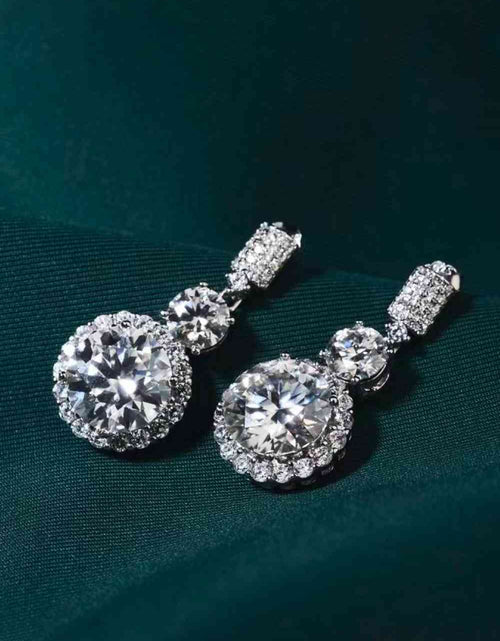 Load image into Gallery viewer, 12 Carat Moissanite Platinum-Plated Drop Earrings
