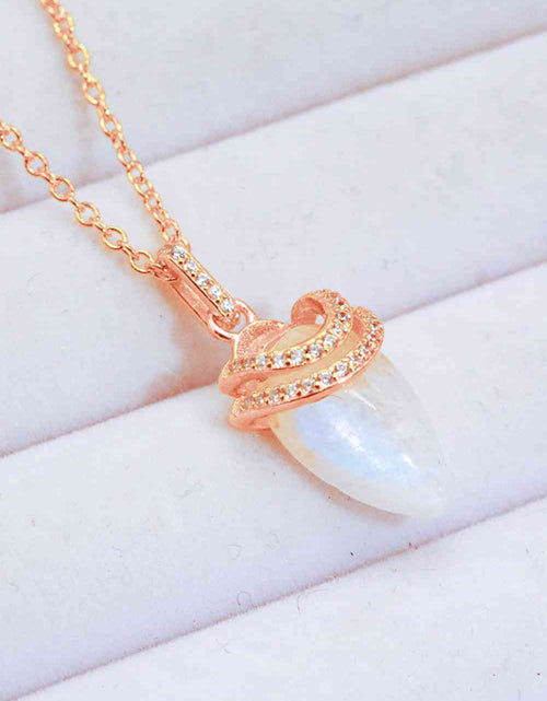 Load image into Gallery viewer, 18K Gold-Plated Moonstone Pendant Necklace
